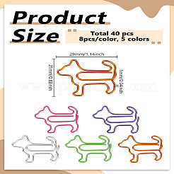 40 pz 5 colori forma cane ferro ricoperto con graffette di plastica per animali domestici&nbsp;AJEW-LP0005-58