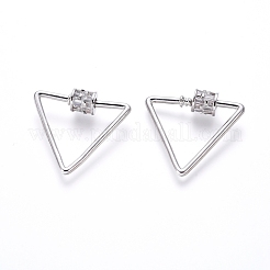 Messing Micro Pave Zirkonia Schraube Karabiner Schloss Charms&nbsp;ZIRC-I031-08P