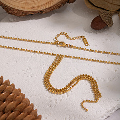 Elegante 304 Edelstahl Kugelkette mehrlagige Quaste Y Halsketten für Frauen&nbsp;RS7839