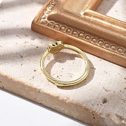Verstellbare Fingerringe aus Messing mit Mikropflaster und Zirkonia für Damen&nbsp;RJEW-U032-05G