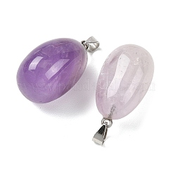 Pendentifs en pierre roulée d'améthyste naturelle&nbsp;GG-K002-06M