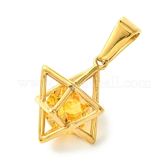 Ciondoli in zirconia cubica in oro micro pavé placcati sotto vuoto in pvd 304 in acciaio inossidabile&nbsp;STAS-L275-04G