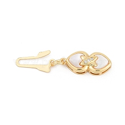 Messingmikropavé mit klaren Zirkonia-Kastenverschlüssen&nbsp;KK-U051-01G-01