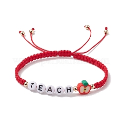 Festa dell'insegnante perline acriliche braccialetti di perline intrecciate uomo donna&nbsp;BJEW-TA00605