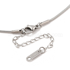 Colliers à chaîne serpent ronde avec pendentif fleur en acier inoxydable 304&nbsp;NJEW-H044-07P