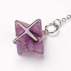 Chakra natürliches Amethyst Wünschelrutenpendel&nbsp;G-F516-01I