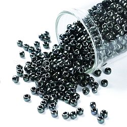 Toho perles de rocaille rondes, Perles de rocaille japonais, (89) mousse métallique, 8/0, 3mm, Trou: 1mm, à propos 222pcs / bouteille, 10 g / bouteille