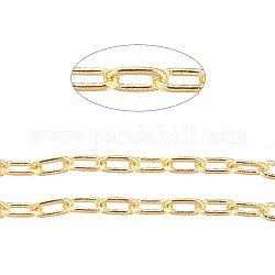 Cadenas de cable de latón, cadenas de corte de diamante, sin soldar, facetados, con carrete, Sin cadmio y níque y plomo, dorado, 2.5x1x0.5mm, aproximadamente 301.83 pie (92 m) / rollo
