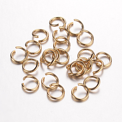 304 anelli di salto in acciaio inox, anello, anelli di salto aperti, oro, 18 gauge, 7x1mm, diametro interno: 5mm