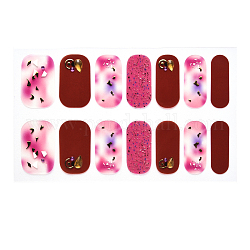 Cubierta completa nombre pegatinas de uñas, autoadhesivo, para decoraciones con puntas de uñas, colorido, 24x8mm, 14pcs / hoja