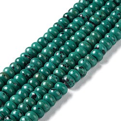 Synthetic Turquoise Beads Strands, Rondelle, 3x5mm, Hole: 12mm, about 125pcs/strand, 15.75''(40cm)