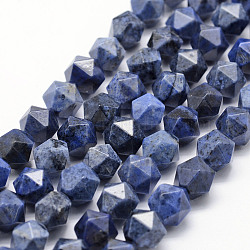 Natural Dumortierite Quartz Beads Strands, Star Cut Round Beads, Faceted, 5.5~6mm, Hole: 1mm, about 63~68pcs/strand, 15.3~15.5 inch(39~39.5cm)