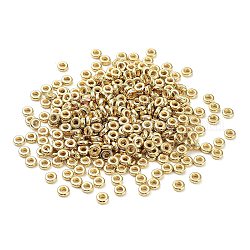 CCB пластиковые шарики, плоско-круглые, золотые, 6x2 мм, отверстие : 2.2 мм