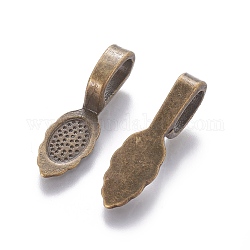 Tibetischen Stil Legierung Kleber-auf Flachkissen Bügel, Antik Bronze, bleifrei und cadmiumfrei und nickelfrei, 26x8x7 mm, Bohrung: 5x8 mm