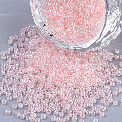12/0 perle di semi di vetro imitazione giada, lustro, tinto, tondo, roso, 2mm, Foro: 1 mm, circa 40000pcs/scatola