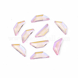 Cabujones de cristal de rhinestone, accesorios de la decoración del arte del clavo, facetados, trapezoide, rosa, 6.5x2x1mm