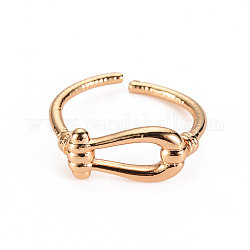 Brass Cuff Rings, Open Rings, Knot, Nickel Free, Real 18K Gold Plated, US Size 5 1/4, Inner Diameter: 16mm