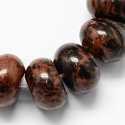 Натурального красного дерева обсидиана бисер нитей, в форме ронделя, кокосового коричневый, 6x4 мм, Отверстие : 1 мм, около 99 шт / нитка, 15.7 дюйм