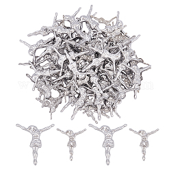 Unicraftale 304 Stainless Steel Cabochons, Jesus, for Easter, Stainless Steel Color, 18~26x16~23x1.2~2mm, 100pcs/box