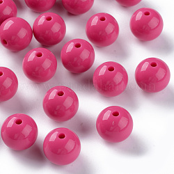 Perles acryliques opaques, ronde, camélia, 16x15mm, Trou: 2.8mm, environ 220 pcs/500 g