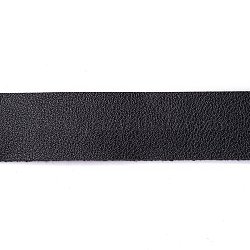 Corde piatte in similpelle monofacciale, modello di litchi, nero, 25x1.8mm, circa 1.09 iarde (1 m)/rotolo