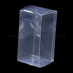 Confezione regalo rettangolare in plastica trasparente in pvc, scatola pieghevole impermeabile, per giocattoli e stampi, chiaro, scatola: 5x5x10.1 cm