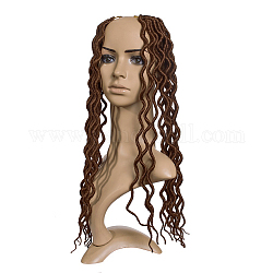 Rastas trenzando el cabello para mujeres, Fibra resistente al calor a baja temperatura, pelo largo y rizado, marrón oscuro, 18 pulgada (45.7 cm)