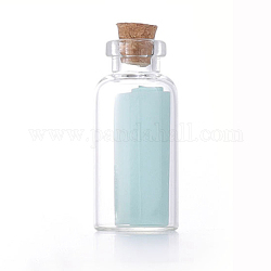 Adorno de botellas de los deseos de vidrio redondo, recipientes de cuentas con tapón de corcho, Claro, 1.8x4 cm, capacidad: 5ml (0.17fl. oz)