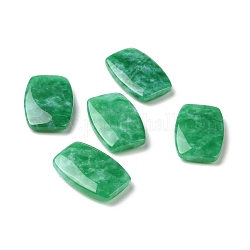 Perles de jade blanches naturelles teintes et chauffées, sans trou, rectangle, 28x19x6mm