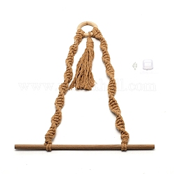 Toilet Wall Hanging Hand-Woven Rope Holder, for Roll Paper Wall Shelf Bathroom Accessories, Peru, 385x300x18mm, 1pc