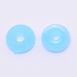 Anillos de unión de resina opaca, rosquilla de imitación, para accesorios de diy, cian, 16x5.5mm, diámetro interior: 5 mm