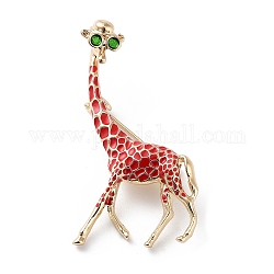 Alfileres de esmalte de jirafa, broche de aleación animal para mujer, dorado, rojo, 46x21x5mm