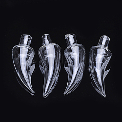 Bottiglie globo di vetro soffiato fatte a mano, Pepe, chiaro, 44~48x17mm, mezzo buco: 4~5.5 mm