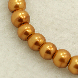 Chapelets de perles en verre nacré, nacré, ronde, Pérou, 3~4mm, Trou: 1mm, Environ 190~200200 pcs/chapelet, 25.59 pouce (65 cm)