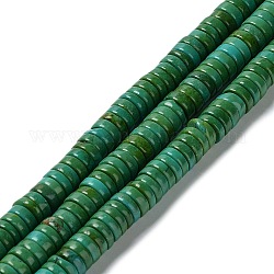 Fili di perline howlite naturale, tinto, Rotondo piatto / disco, perline heishhi, 7.5~8x2.5~3mm, Foro: 1.6 mm, circa 136pcs/filo, 14.33'' (36.4 cm)