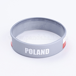 Pulseras de silicona pulseras, Pulseras de cordón, Polonia, plata, 8 pulgada (20.2 cm), 19x2mm