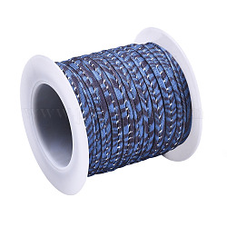 Cordón elástico de poliéster plano, correas de costura accesorios de costura, azul real, 5mm, alrededor de 3.28 yarda (3 m) / rollo