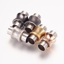 304 cierres magnéticos de acero inoxidable con extremos para pegar, florero, color mezclado, 16.5x10mm, agujero: 6 mm