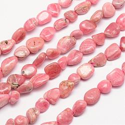 Argentina naturelle brins rhodochrosite de perles, pierre roulée, pépites, 3~14x3~14mm, Trou: 1mm, environ 15.35 pouce