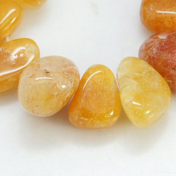 Natural Yellow Aventurine Beads Strands, Amorphous, 4~13x6~20x1~12mm, hole: 1mm