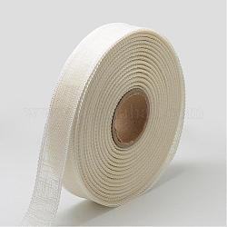 Polyesterbänder, Nachahmung von Baumwolle und Leinen, weiß, 7/8 Zoll (23 mm), ca. 50 Yards / Rolle