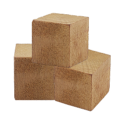 Perline di legno naturale, nessun foro // non perforato, cubo, cachi chiaro, 30x30x30mm