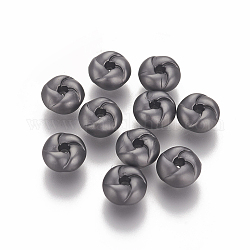 Perles séparateurs en laiton, Plaqué longue durée, rondelle, gris anthracite mat, 7.7x4mm, Trou: 1.4mm