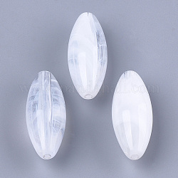 Abalorios de acrílico, de piedras preciosas de imitación, arroz, blanco claro, 35.5~36x14mm, Agujero: 2 mm, aproximamente 120 unidades / 500 g