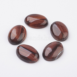 Natural Red Tiger Eye Flat Back Cabochons, Oval, 18x13mm