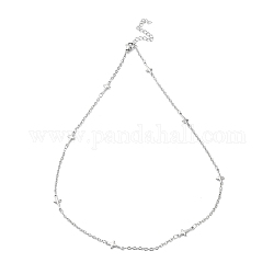 304 Stainless Steel Cross Link Chain Necklace, Stainless Steel Color, 17.52 inch(44.5cm)