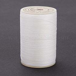 Ficelle ronde en fil de polyester ciré, cordon micro macramé, cordon torsadé, pour la couture de cuir, fumée blanche, 0.3~0.4mm, environ 174.98 yards (160 m)/rouleau