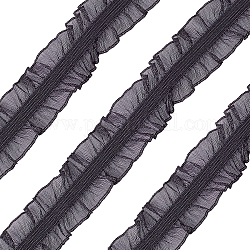 Stretch Elastic Fabric Lace Trim, for Sewing, Dress Decoration and Gift Wrapping, Black, 1-1/8 inch(28mm), about 10m/card