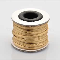 Macrame Rattail cordoni preparazione nodo cinese di nylon intorno discussioni stringa intrecciata, cordoncino di raso, verga d'oro pallido, 2mm, circa 10.93 iarde (10 m)/rotolo