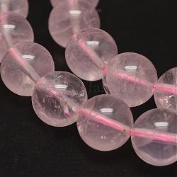 Rosa naturale fili di perle di quarzo, tondo, 10mm, Foro: 0.8~1 mm, circa 40pcs/filo, 15.7 pollice (400 mm)